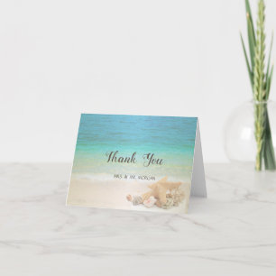 Beach  Wedding Seashells Thank You Card
