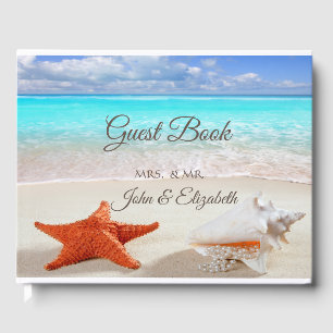 Beach  Wedding Seashells Wedding Guest Book