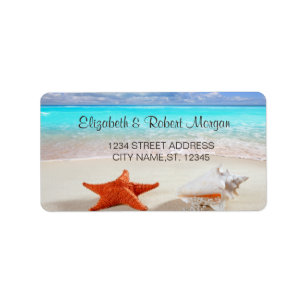 Beach Wedding Seashells Wedding Label