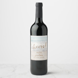 Beach Wedding Seaside/Oceanside Wedding Wine Label