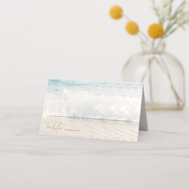Beach Wedding Seaside Wedding Place Card (Front)
