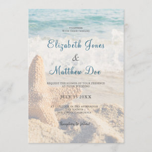 Beach Wedding - Seaside Wedding - Romantic Beach Invitation