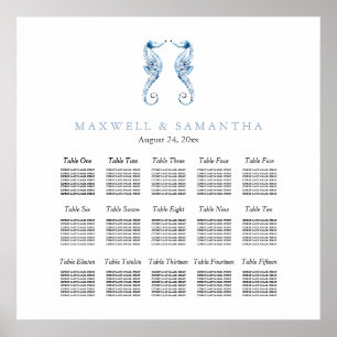 Beach Wedding Seating Chart Elegant Dusty Blue