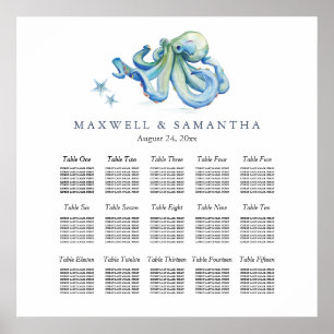 Beach Wedding Seating Chart Templates
