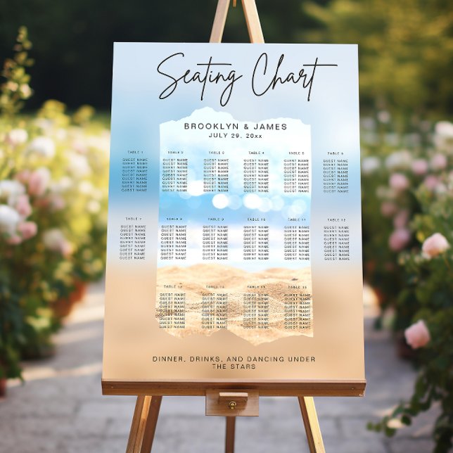 Beach Wedding Seating Chart Tying The Knot Sign (Creator Uploaded)