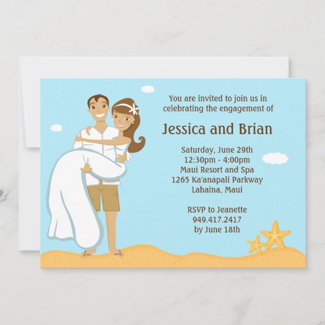 Beach Wedding Shower Invitation (Front)