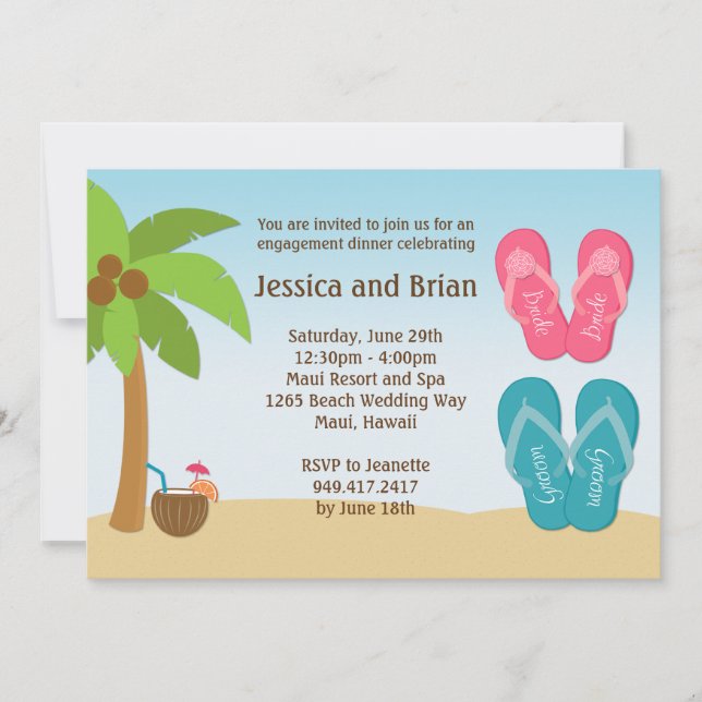 Beach Wedding Shower Invitation (Front)