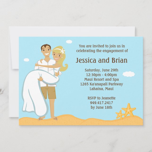 Beach Wedding Shower Invitation (Front)