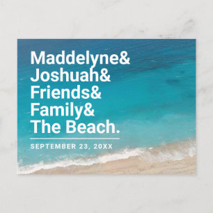 Beach Wedding Simple Ampersand Save the Date Announcement Postcard