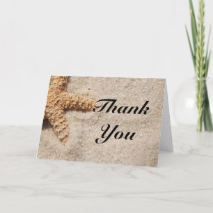 Beach Wedding Starfish Design Thank You Cards