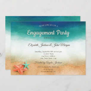 Beach Wedding, Starfish Engagement Invitation