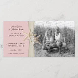 Beach Wedding Starfish Pink Save the Date Photo
