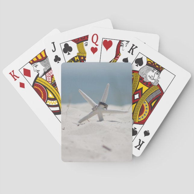 Beach Wedding Starfish Playing Cards (Back)