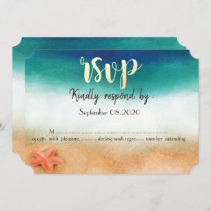 Beach Wedding,Starfish RSVP Invitation