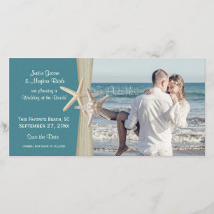 Beach Wedding Starfish Save the Date Photo