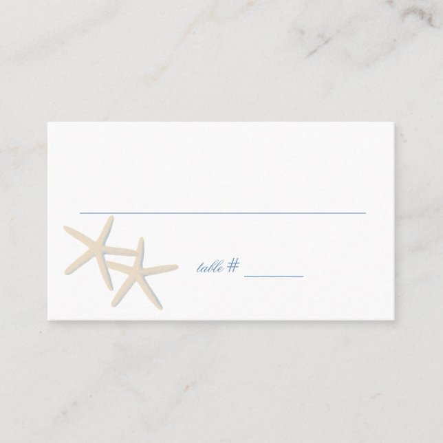 Beach Wedding Starfish Seating Card (Front)