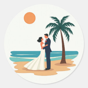 Beach Wedding Sticker