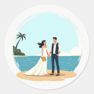 Beach Wedding Sticker