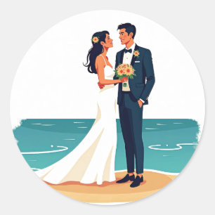Beach Wedding Sticker