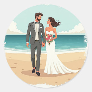 Beach Wedding Sticker 