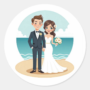 Beach Wedding Sticker
