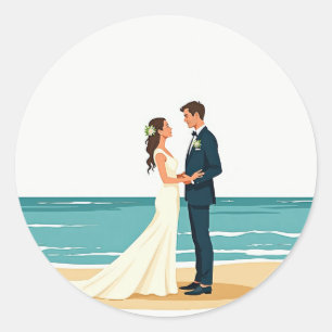 Beach Wedding Sticker