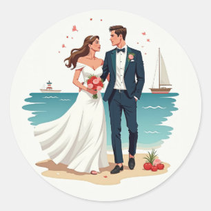 Beach Wedding Sticker