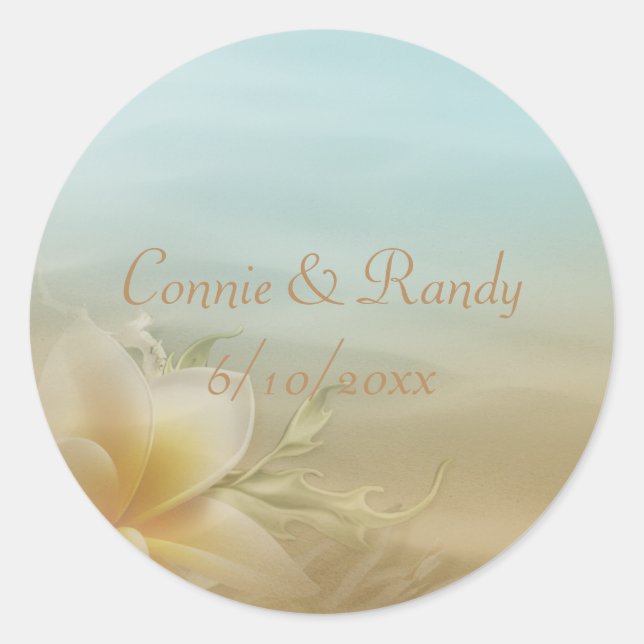 Beach Wedding Sticker (Front)