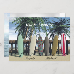 Beach Wedding Surfboards Invitation