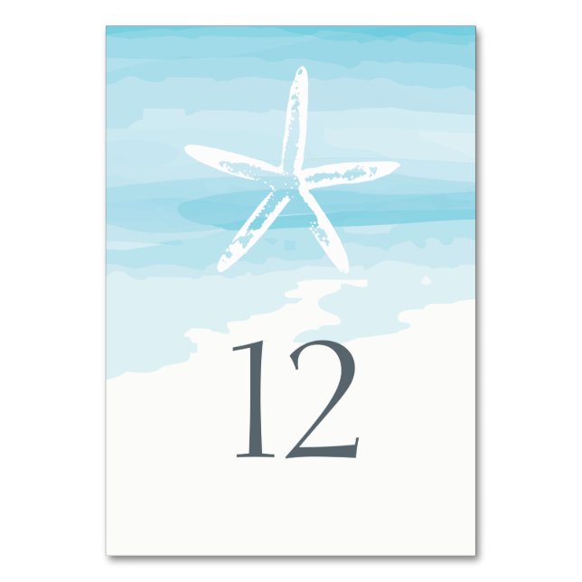 Beach Wedding Table Card (Front)