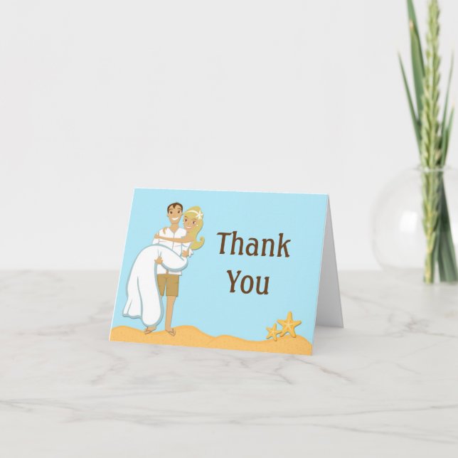 Beach Wedding Thank You Card (Front)