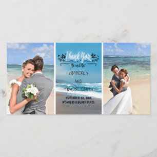 Beach Wedding Thank You Card
