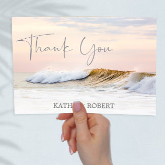 BEACH WEDDING THANK YOU CARD | OCEAN SUNSET