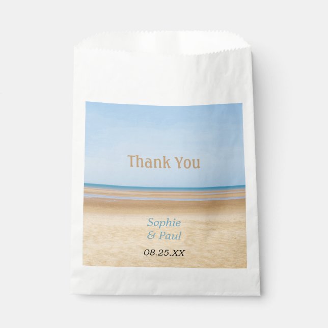 Beach Wedding Thank You Favour Bags (Front)