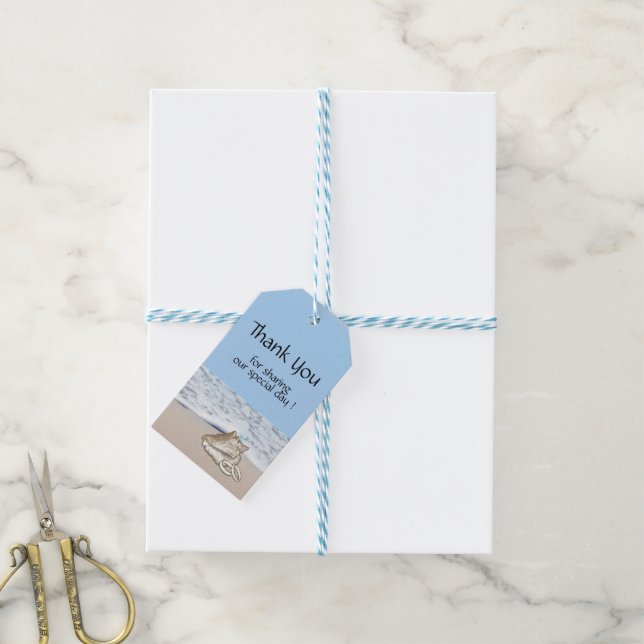 Beach Wedding Thank You Gift Tags (With Twine)