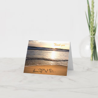 Beach Wedding Thank You Note Card