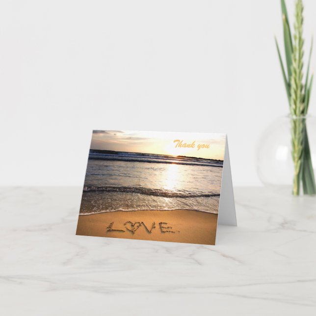 Beach Wedding Thank You Note Card (Front)
