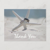 Beach Wedding Thank You note with photo
