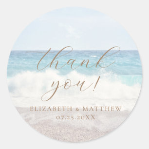 Beach Wedding   Thank You Sticker