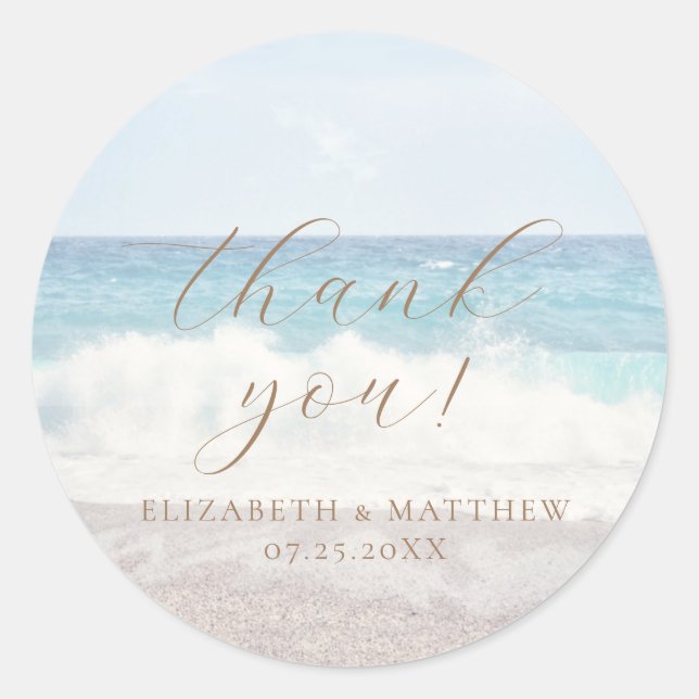 Beach Wedding | Thank You Sticker (Front)