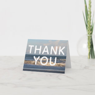 Beach Wedding Thank You w/ Ocean Waves Photo Card