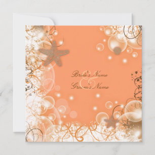 Beach wedding theme ~ elegant party custom invitation
