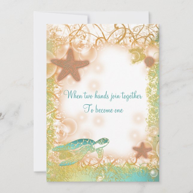 Beach wedding theme elegant party invitation (Front)