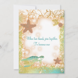 Beach wedding theme elegant party invitation