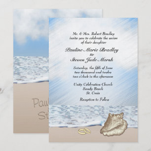 Beach Wedding Theme Invitation