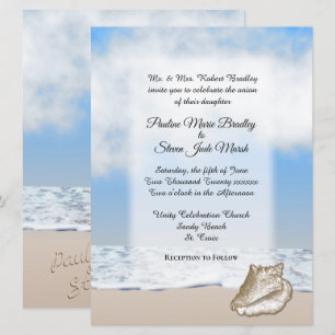 Beach Wedding Theme Invitation