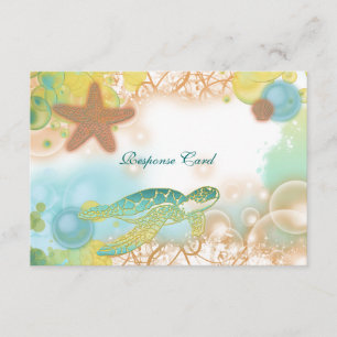 Beach wedding theme ~ response rsvp card