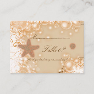Beach wedding theme ~ table number card