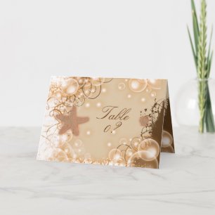 Beach wedding theme ~ table seating 2 placement thank you card