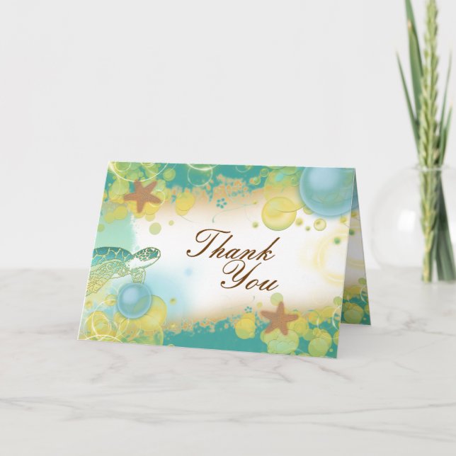 Beach wedding theme ~ thank you card (Front)